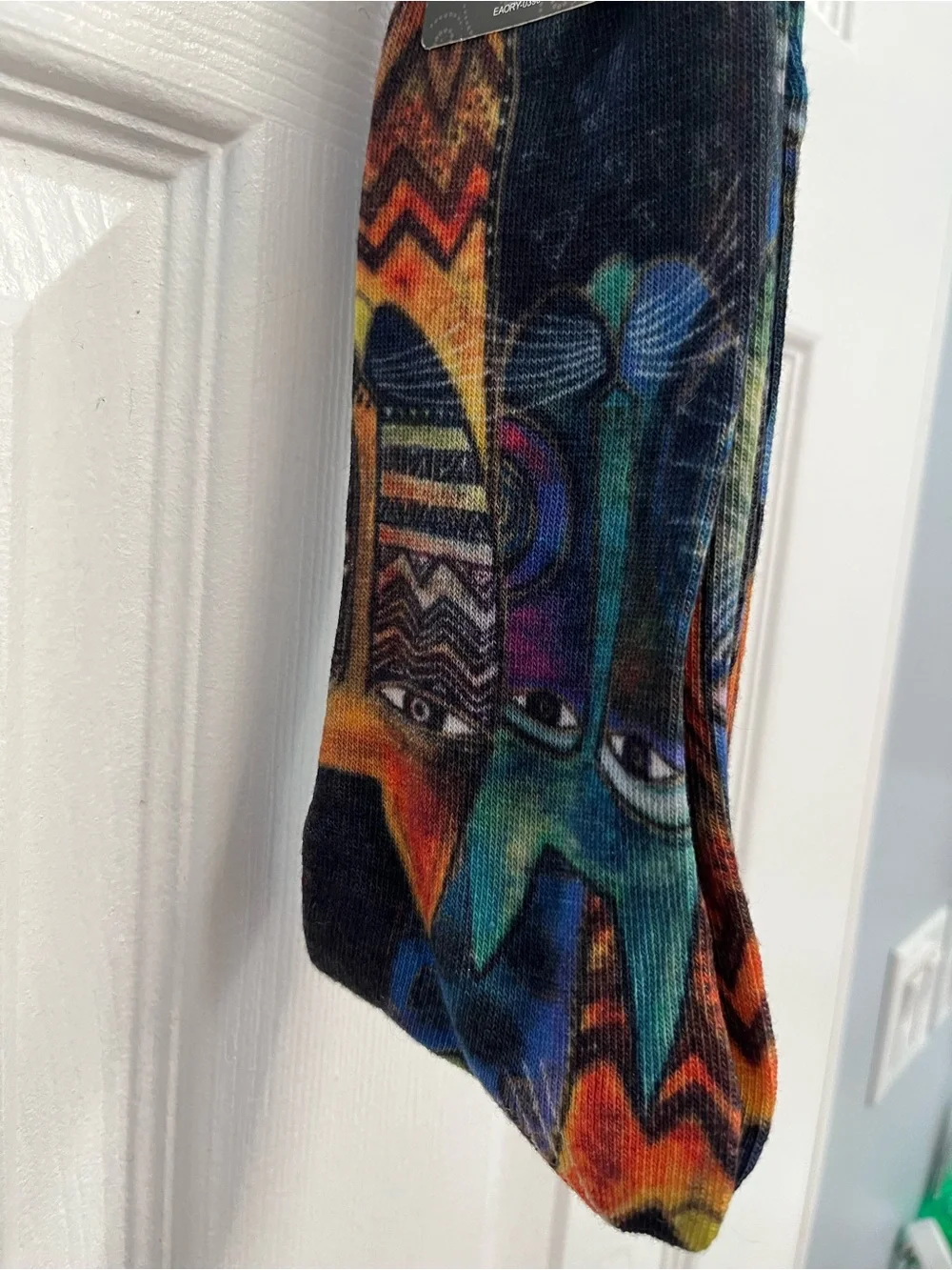 Laurel Burch Men’s Multicolor Graphic Socks Vibrant Cat Pattern Sz 6.5-12 New